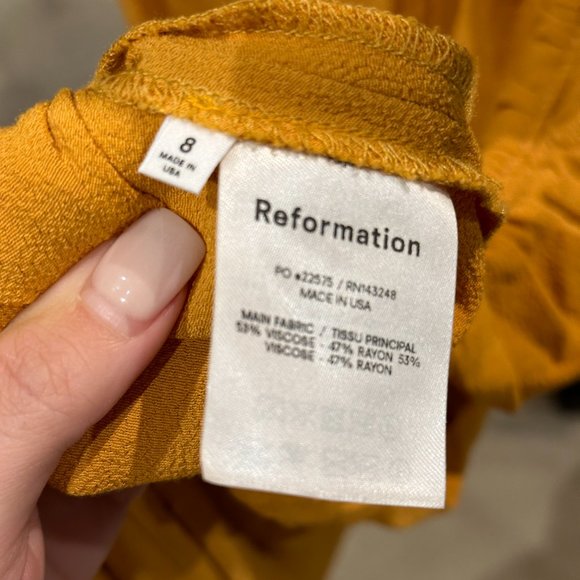 Reformation Mignon Dress (Ochre) - Picture 4 of 4